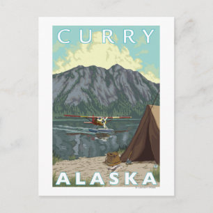 Bush Plane & Fishing - Curry, Alaska Postcard