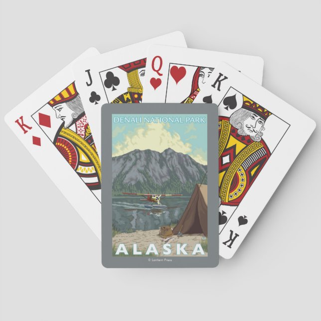 Bush Plane & Fishing - Denali Nat'l Park, Playing Cards (Back)