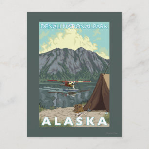 Bush Plane & Fishing - Denali Nat'l Park, Postcard