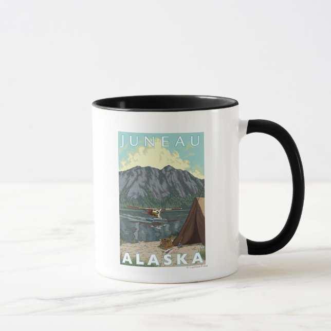 Bush Plane & Fishing - Juneau, Alaska Mug (Right)