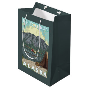 Bush Plane & Fishing - Ketchikan, Alaska Medium Gift Bag