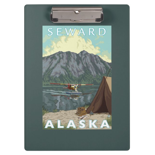 Bush Plane & Fishing - Seward, Alaska Clipboard (Front)