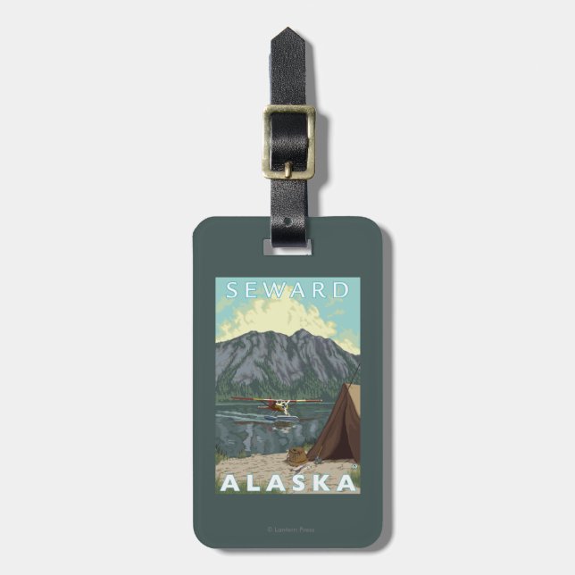 Bush Plane & Fishing - Seward, Alaska Luggage Tag (Front Vertical)