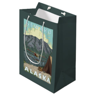 Bush Plane & Fishing - Seward, Alaska Medium Gift Bag