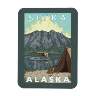 Bush Plane & Fishing - Sitka, Alaska Magnet