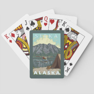 Bush Plane & Fishing - Sitka, Alaska Playing Cards