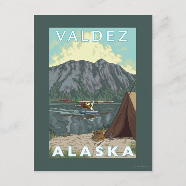 Bush Plane & Fishing - Valdez, Alaska Postcard (Front)