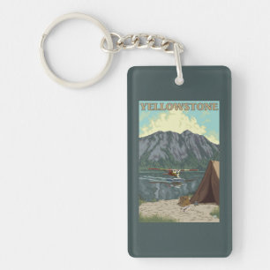 Bush Plane & Fishing - Yellowstone National Keychain