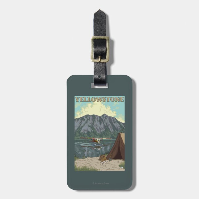 Bush Plane & Fishing - Yellowstone National Luggage Tag (Front Vertical)