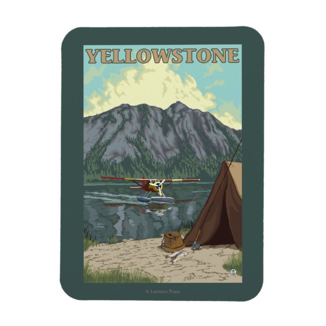 Bush Plane & Fishing - Yellowstone National Magnet (Vertical)