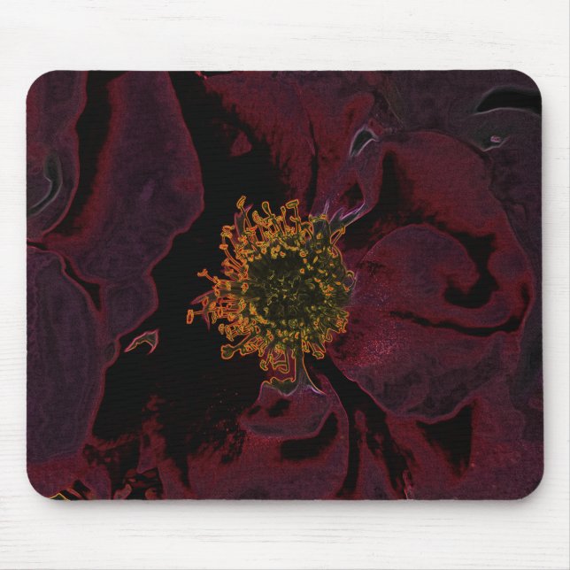 Bush Roses Neon Mouse Pad (Front)