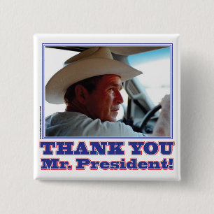 Bush-Thank-You 2 Inch Square Button