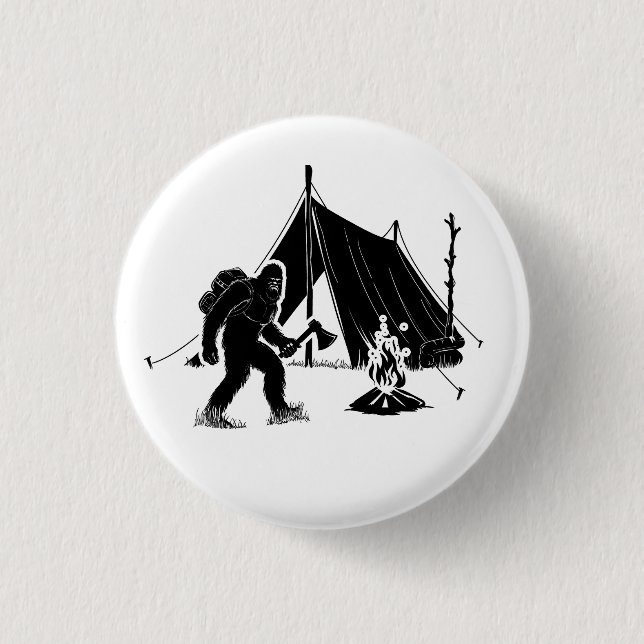 Bushcraft Adventure Camping Bigfoot 1 Inch Round Button (Front)