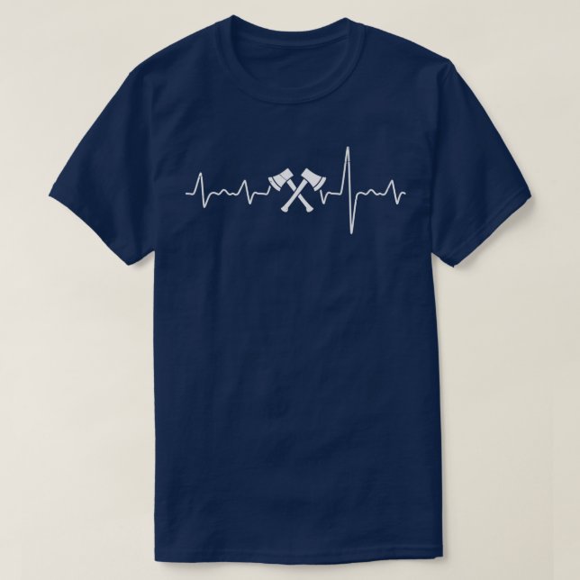 Bushcraft Heartbeat Axe Ekg Camper Classic TShirt (Design Front)