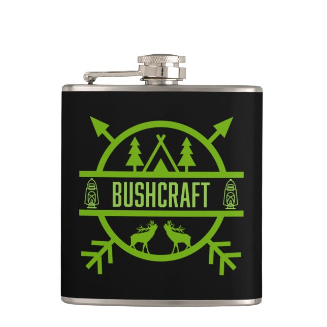 Bushcraft Nature Survivalists    Hip Flask (Front)