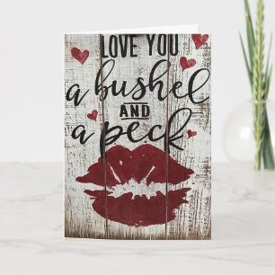 BUSHEL & A PECK HUG AROUND THE NECK VALENTINE CARD
