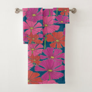 Bushel of Bright Cosmos Bath Towel Set