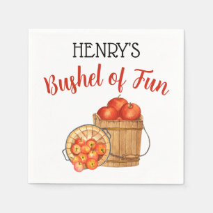 Bushel of Fun! Custom Apple Birthday Party  Napkin