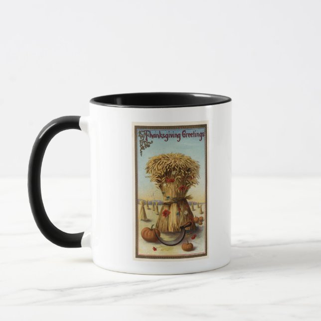 Bushel of Hay and Scythe Mug (Left)