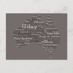 Bushfire Special Edition Aussie Slang Map Postcard