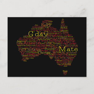 Bushfire Special Edition Aussie Slang Map Postcard