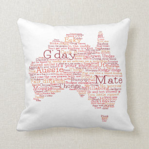 Bushfire Special Edition Aussie Slang Map Throw Pillow