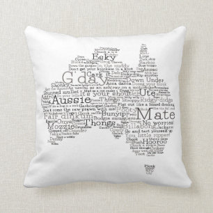 Bushfire Special Edition Aussie Slang Map Throw Pillow