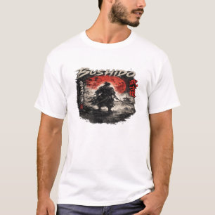 Bushido Samurai Japanese Kanji Calligraphy Art T-Shirt