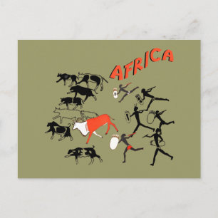 Bushmen cave painting artwork tees and gifts postcard