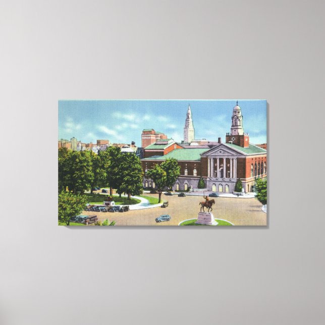 Bushnell Memorial, Lafayette Statue Canvas Print (Front)