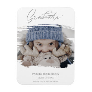 Bushstroke Cute Calligraphy Graduation Pre K Photo Magnet