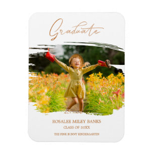 Bushstroke Whimsical Calligraphy Graduation Pre K Magnet