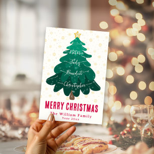 Bushy Christmas Tree Family Carte de vacances non