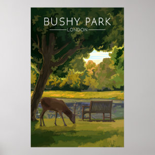 Bushy Park London Travel Poster