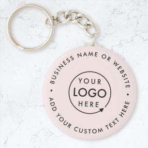 Busines Logo Blush Pink Feminine Professional Keychain