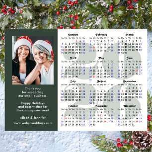 Business 2026 Calendar Sage Green Photo Magnetic