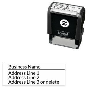 Business 4 Lines of Text Return Address Template Self-inking Stamp