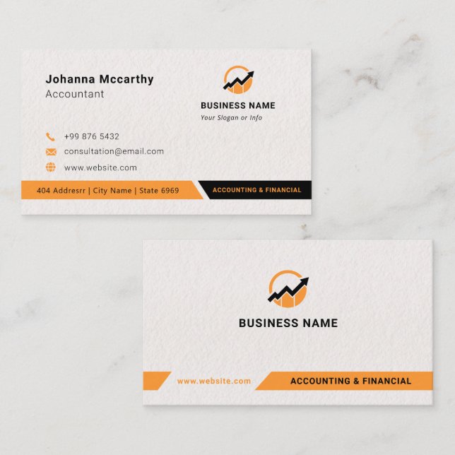 Business Accountant Logo | Minimalist Modern Business Card (Front/Back)