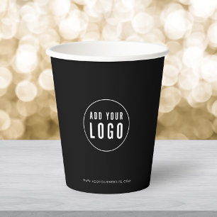Business Add Logo Modern Minimalist Custom Color Paper Cups
