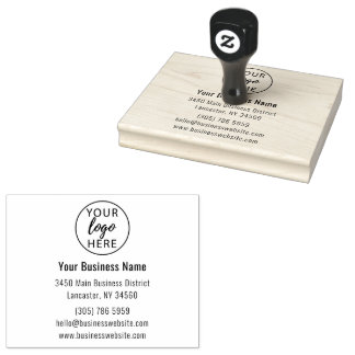 Business Address and Logo Rubber Stamp