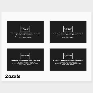 Business Address and Phone Number on Black Sticker