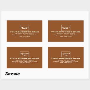 Business Address and Phone Number on Brown Sticker