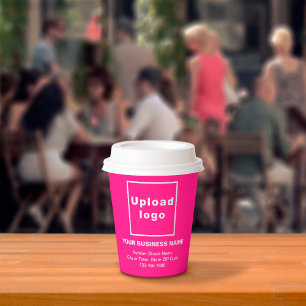 Business Address and Phone Number on Pink Paper Cups