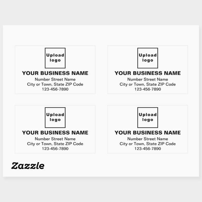 Business Address and Phone Number on White Sticker (Sheet)