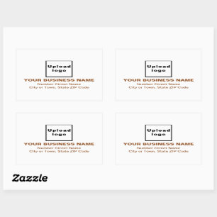 Business Address Brown Texts on White Sticker