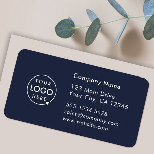 Business Address Label Logo Company Info Sticker