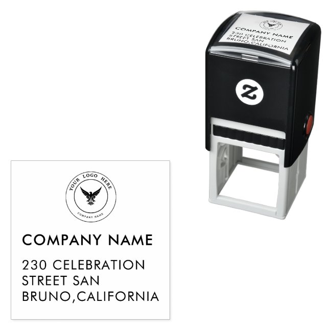 Business Address | Logo Professional Corporate Rub Self-inking Stamp (In Situ)