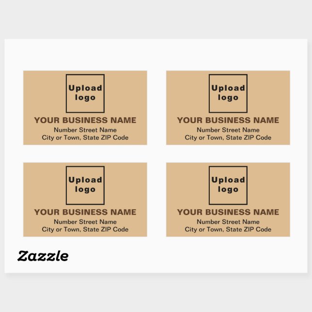 Business Address on Light Brown Rectangle Sticker (Sheet)