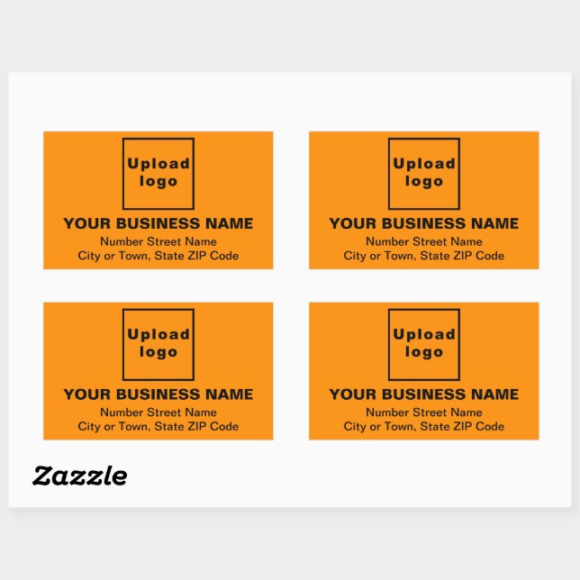 Business Address on Orange Colour Rectangle Sticke Sticker (Sheet)