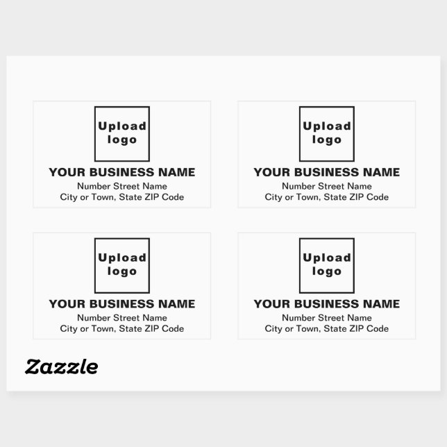 Business Address on White Rectangle Sticker (Sheet)